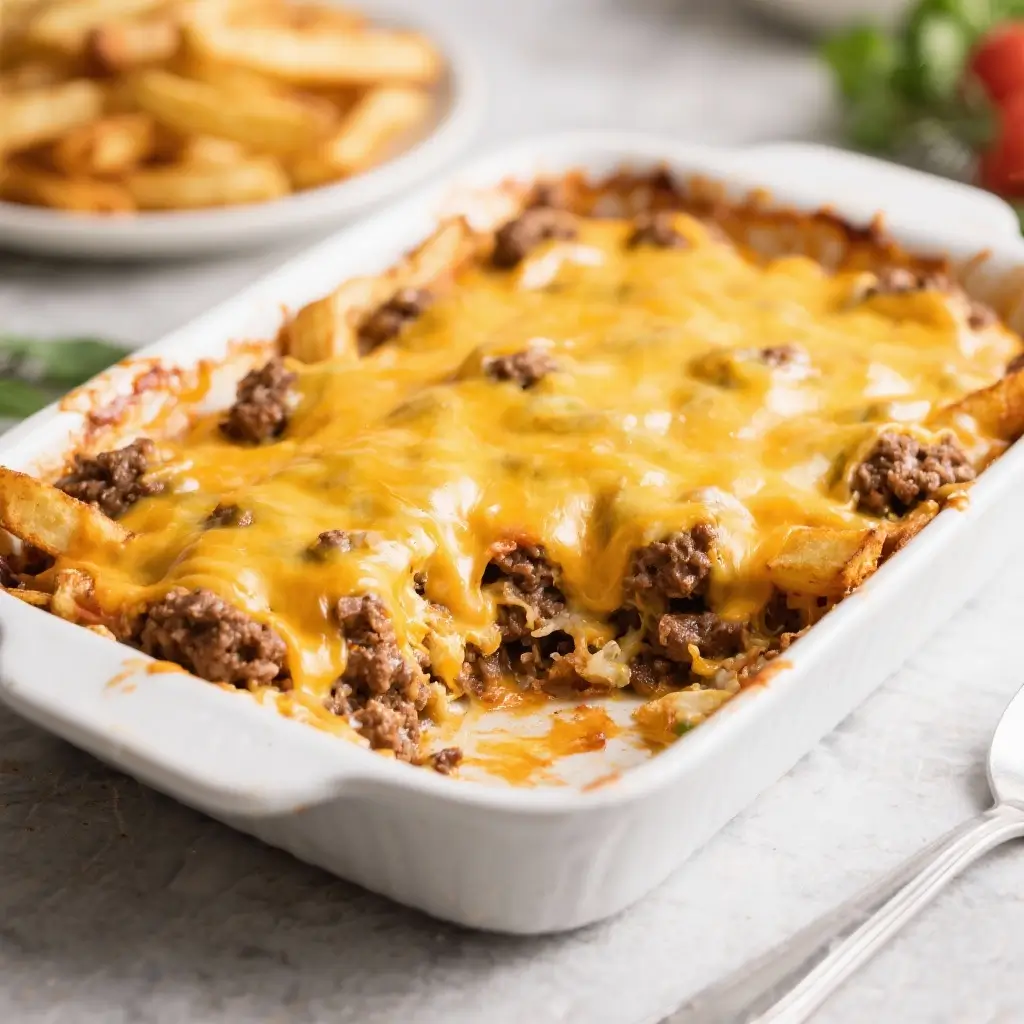 Cheeseburger French Fry Casserole