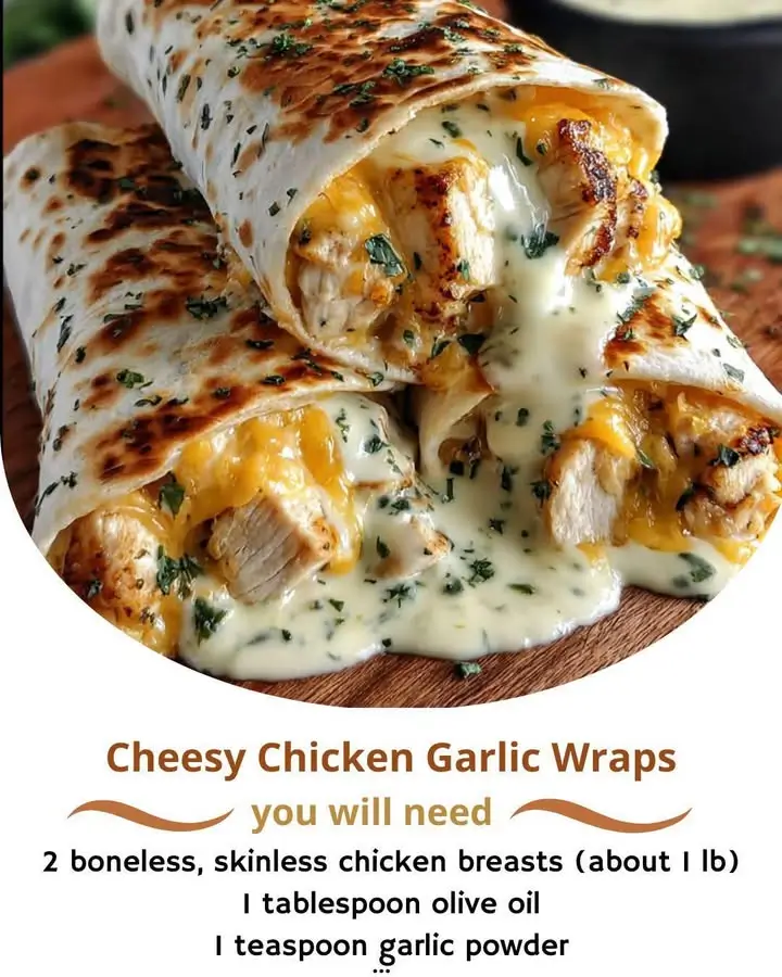 Cheesy Chicken Garlic Wraps