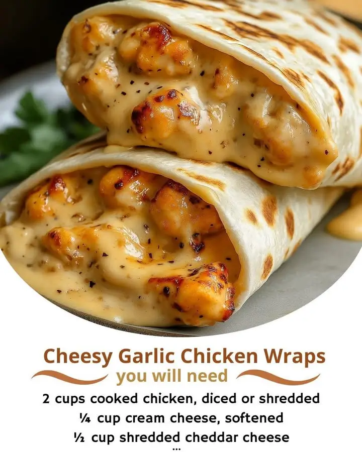 Cheesy Garlic Chicken Wraps