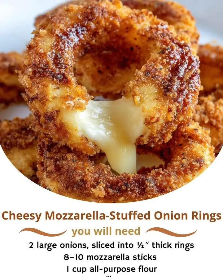 Cheesy Mozzarella-Stuffed Onion Rings