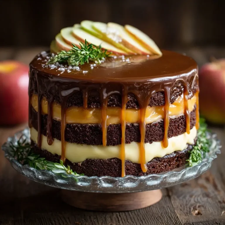 Chocolate Apple Caramel Layer Cake