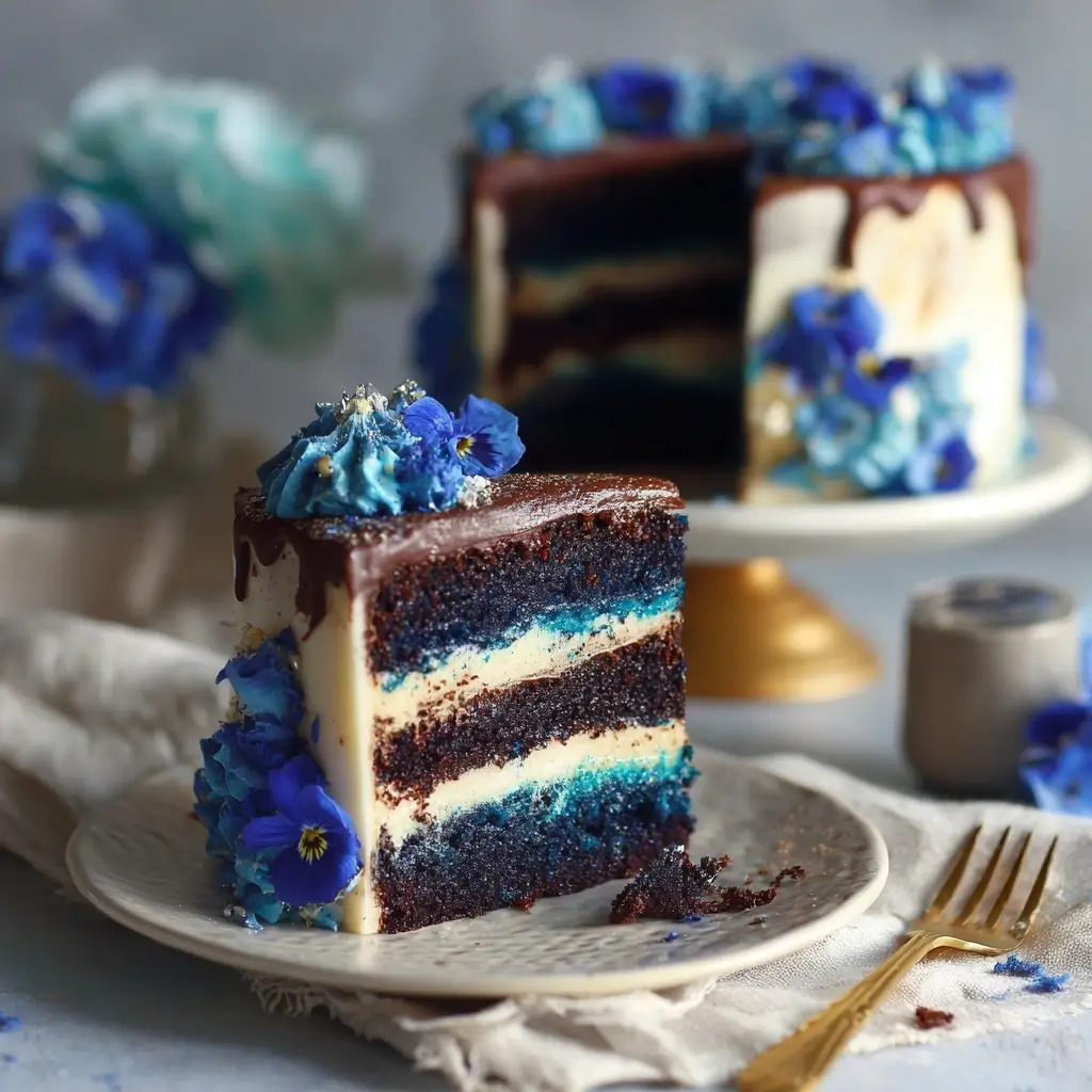 Chocolate Blue Velvet Layer Cake