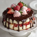 Chocolate Covered Strawberry Cheesecake Cake