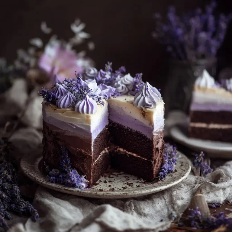 Chocolate Lavender Cake with Buttercream
