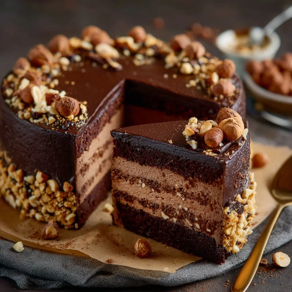 Chocolate & Lavender Floral Cake