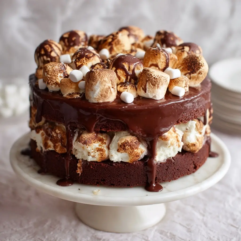 Chocolate Marshmallow Surprise Cake