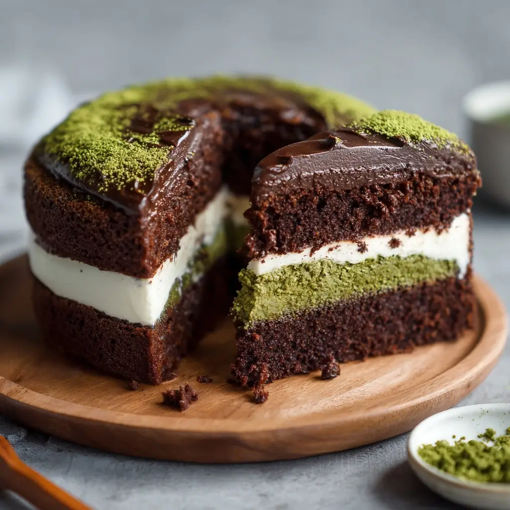 Chocolate Matcha Green Tea Cake