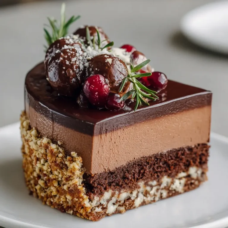 Chocolate Mousse Layer Cake with Crunchy Base