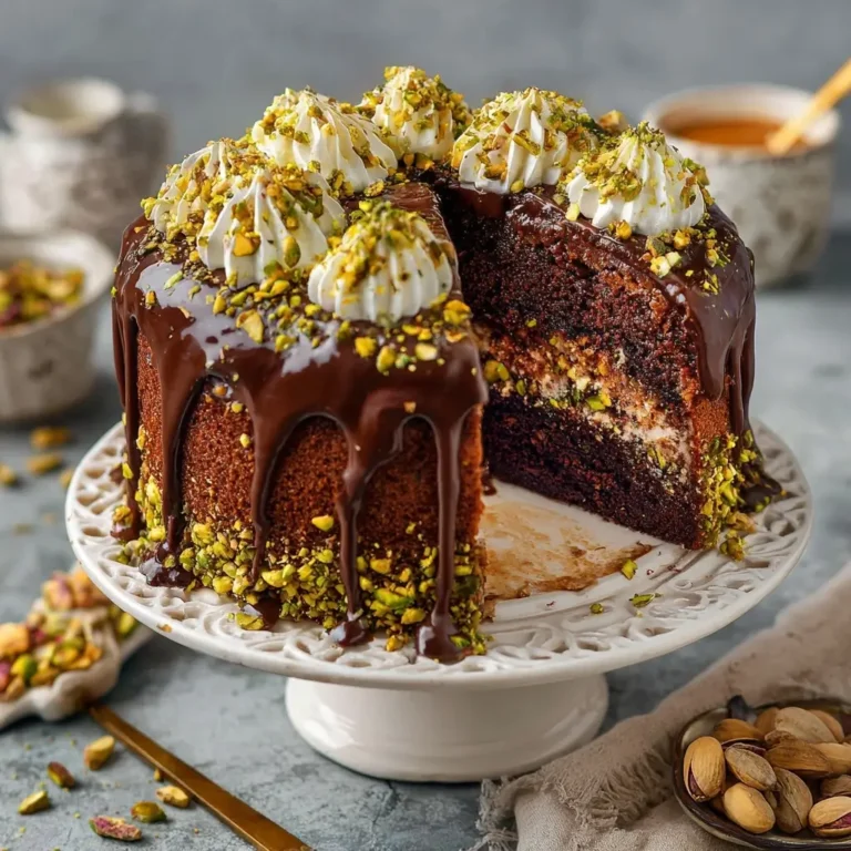 Chocolate Pistachio Cake Dubai-Style