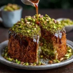 Chocolate Pistachio Kataifi Cake