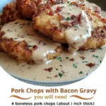 Country Fried Pork Chops with Bacon Gravy