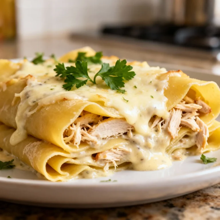 Creamy Chicken Alfredo Lasagna Roll-Ups