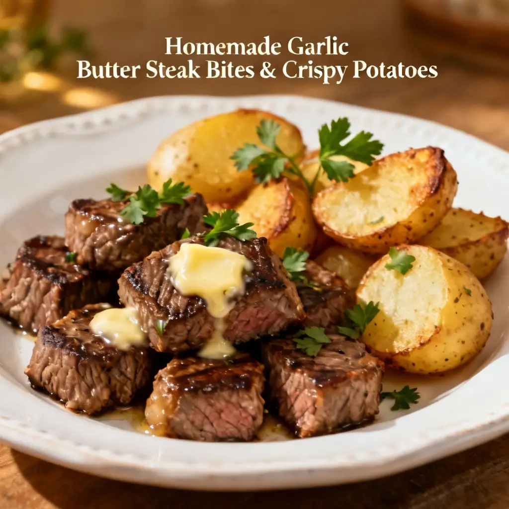 Garlic Butter Steak Bites with Crispy Potatoes