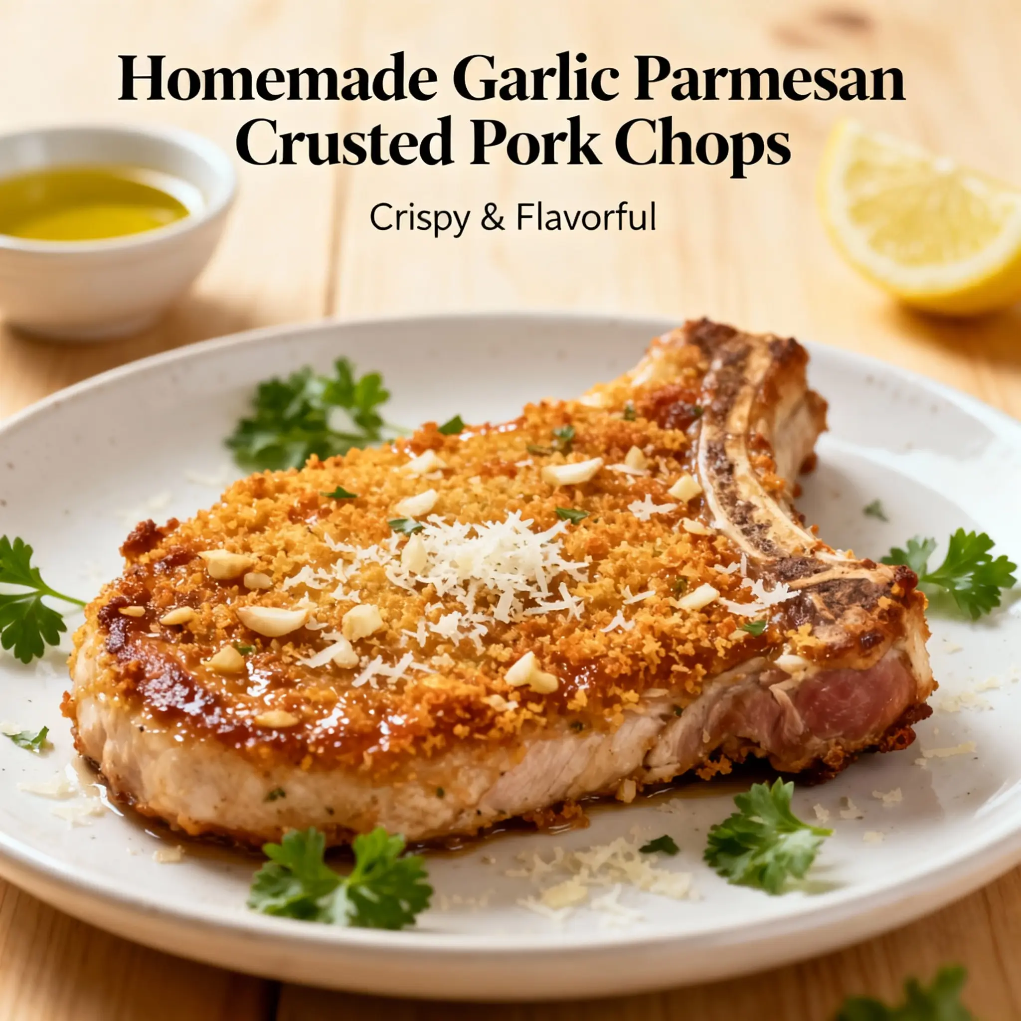 Garlic Parmesan Crusted Pork Chops