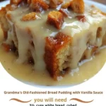 Grandma's Old-Fashioned Bread Pudding with Vanilla Sauce