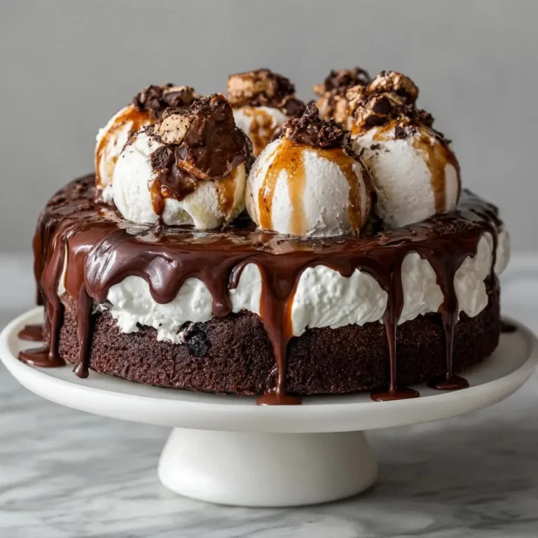 Ice-Cream-Topped Chocolate Cake