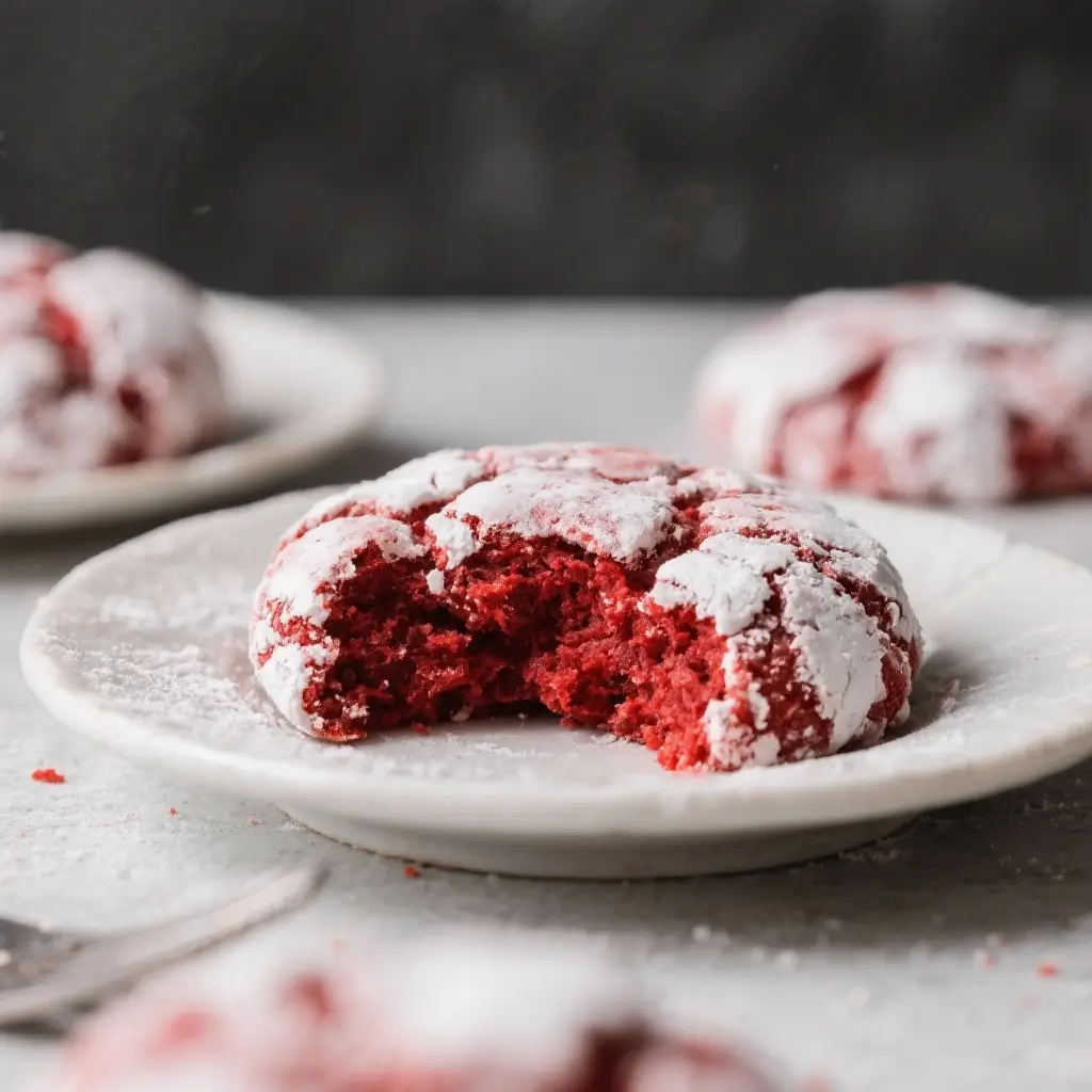 Red Velvet Crinkle Cookies