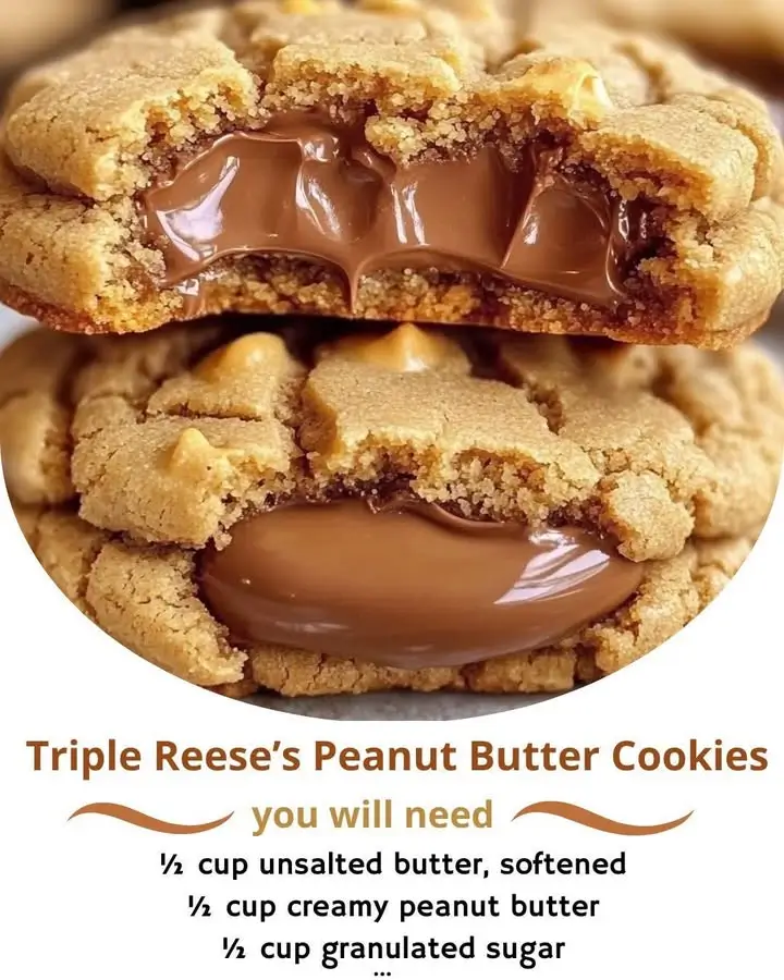 Triple Reese’s Peanut Butter Cookies