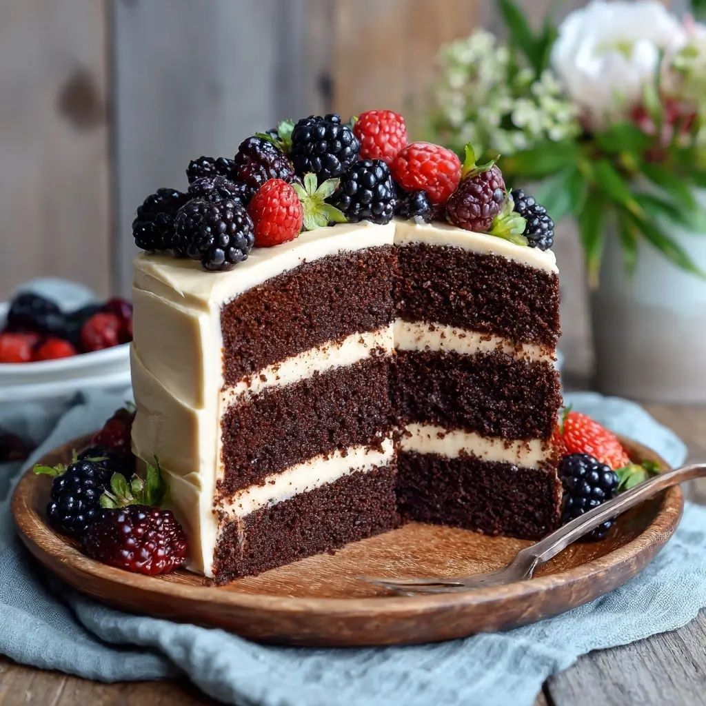 Vegan Chocolate Cake with Almond Buttercream