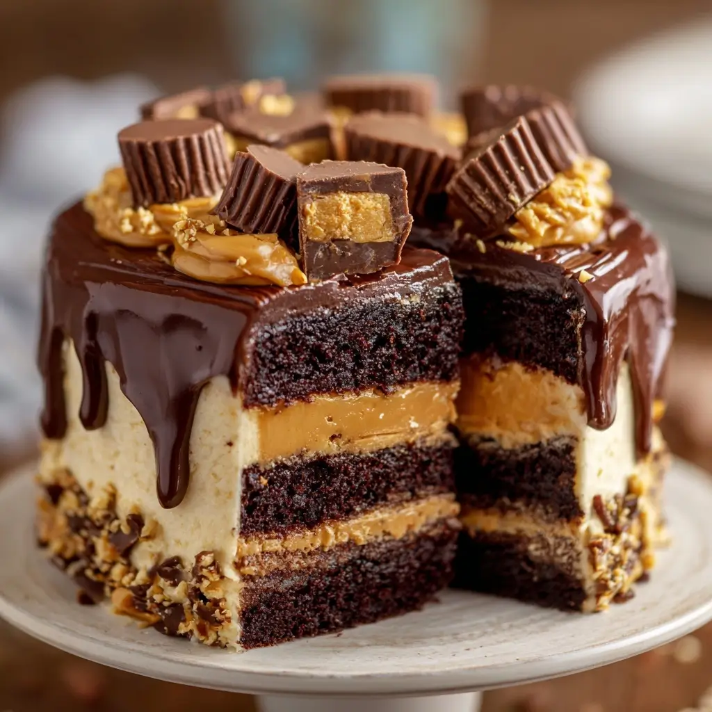 Vegan Gluten-Free Peanut Butter Chocolate Cake