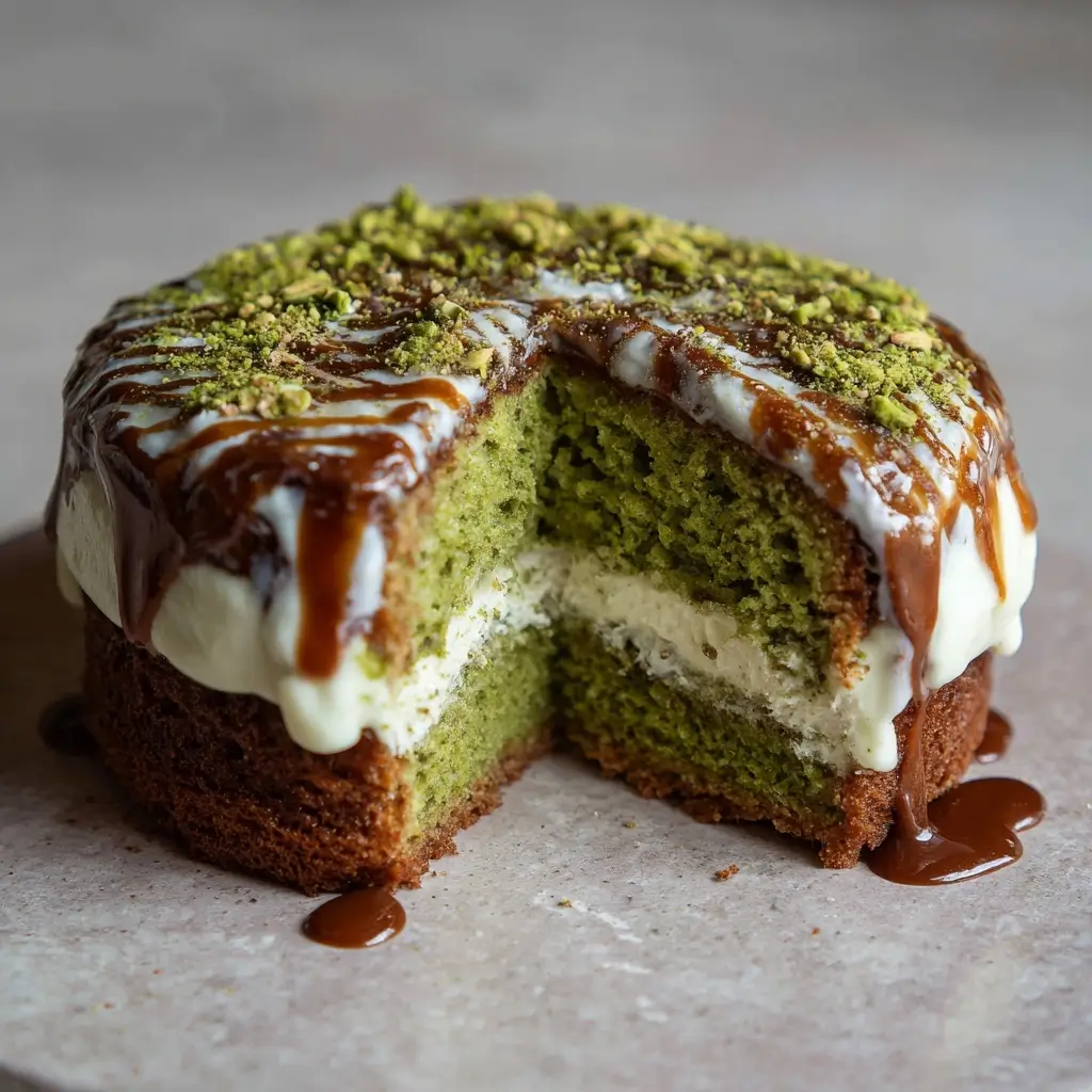 White Chocolate & Matcha Chocolate Cake