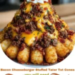 Bacon Cheeseburger Stuffed Tater Tot Cones