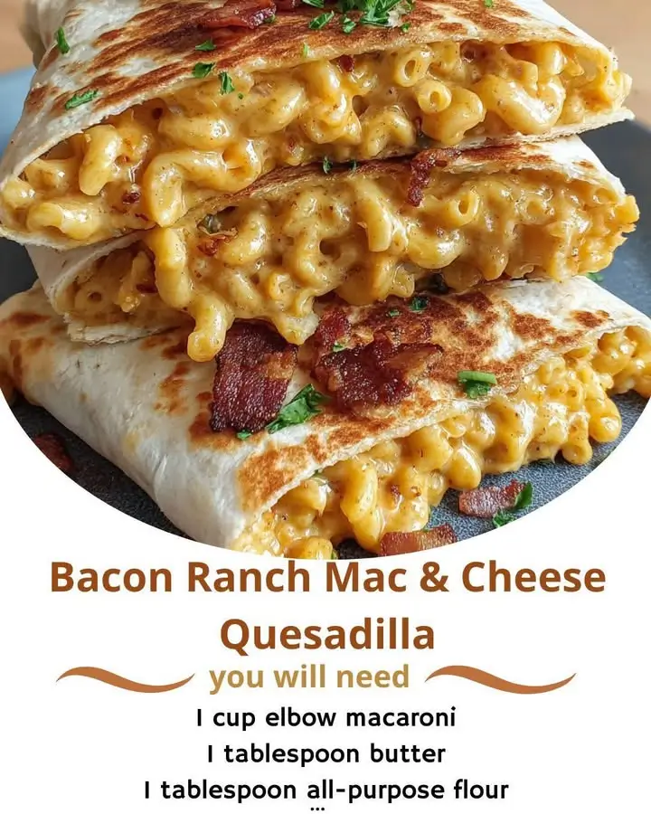 Bacon Ranch Mac & Cheese Quesadilla