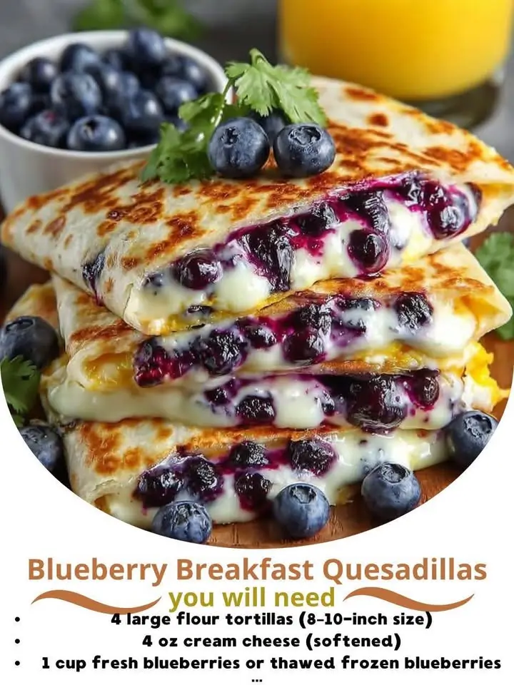Blueberry Breakfast Quesadillas