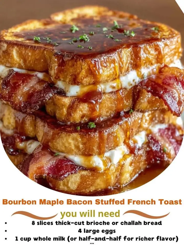 Bourbon Maple Bacon Stuffed French Toast