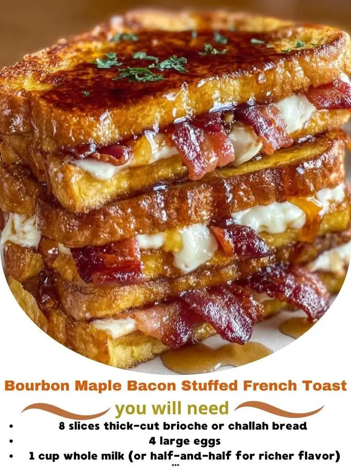 Bourbon Maple Bacon Stuffed French Toast