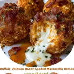 Buffalo Chicken Bacon Loaded Mozzarella Bombs
