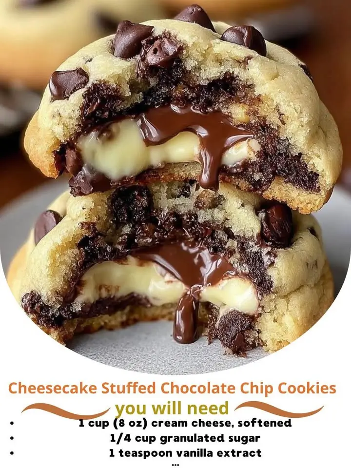 Cheesecake Stuffed Chocolate Chip Cookies