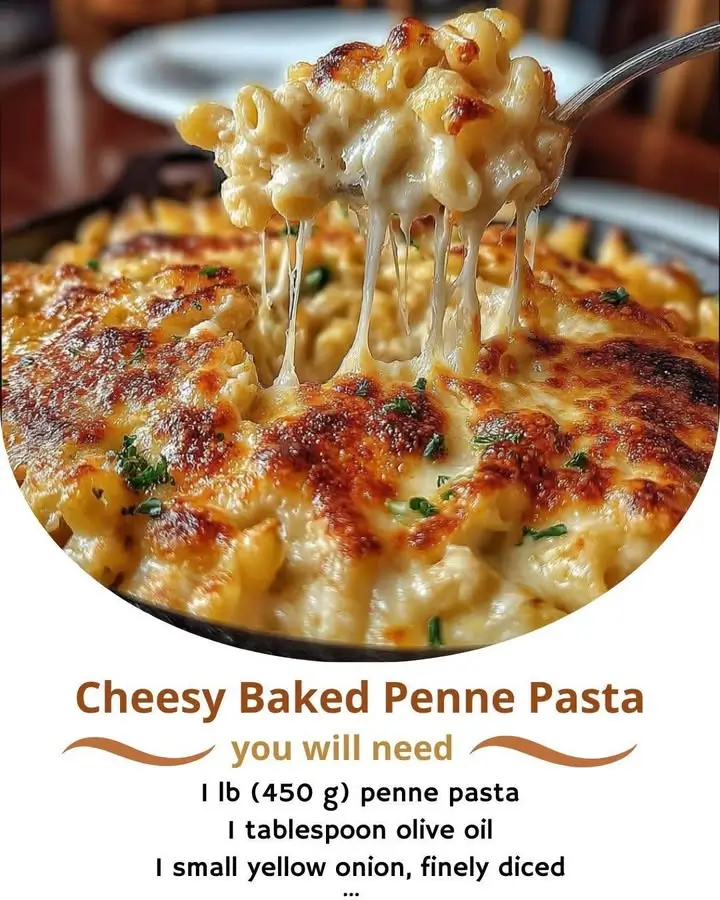 Cheesy Baked Penne Pasta