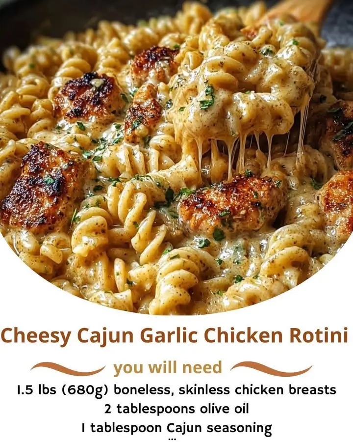 Cheesy Cajun Garlic Chicken Rotini