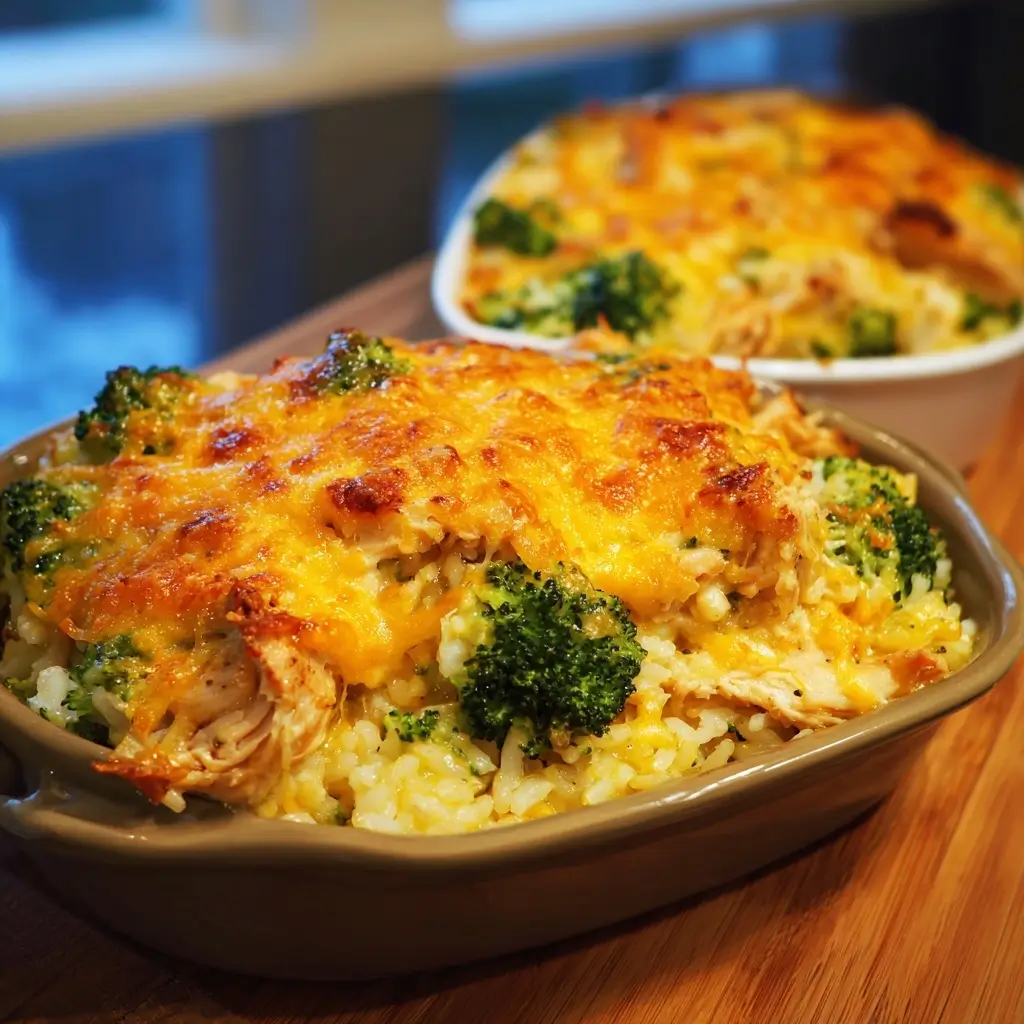 Cheesy Chicken Broccoli Rice Bake