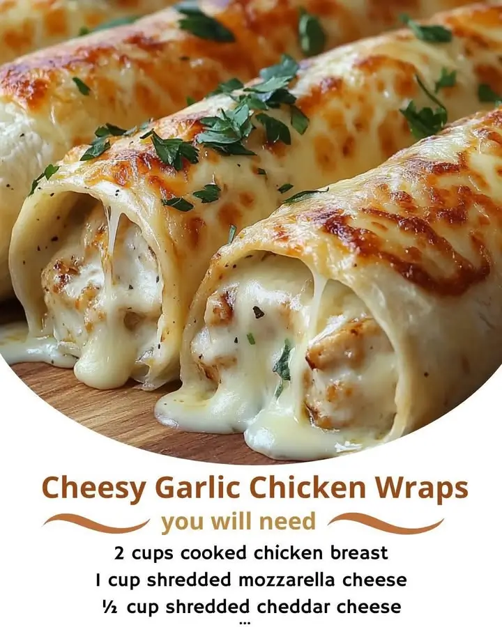 Cheesy Garlic Chicken Wraps