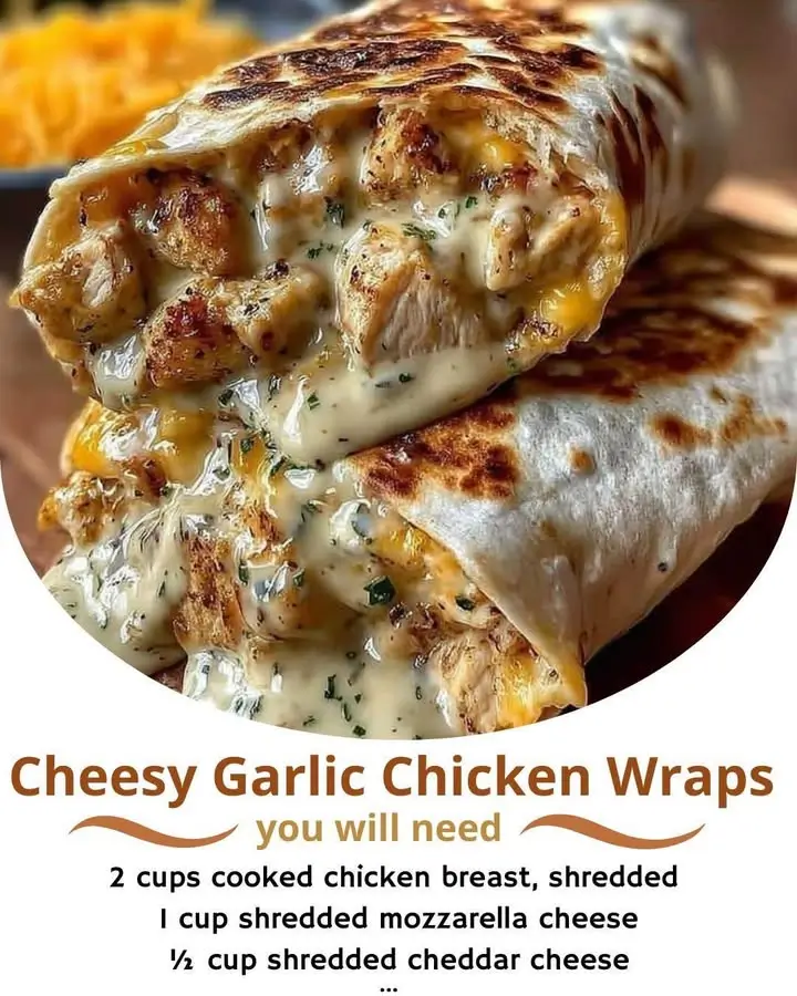Cheesy Garlic Chicken Wraps