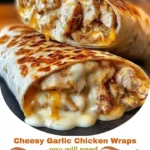 Cheesy Garlic Chicken Wraps