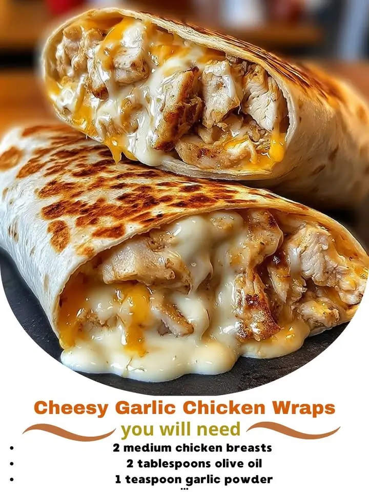 Cheesy Garlic Chicken Wraps