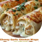 Cheesy Garlic Chicken Wraps: