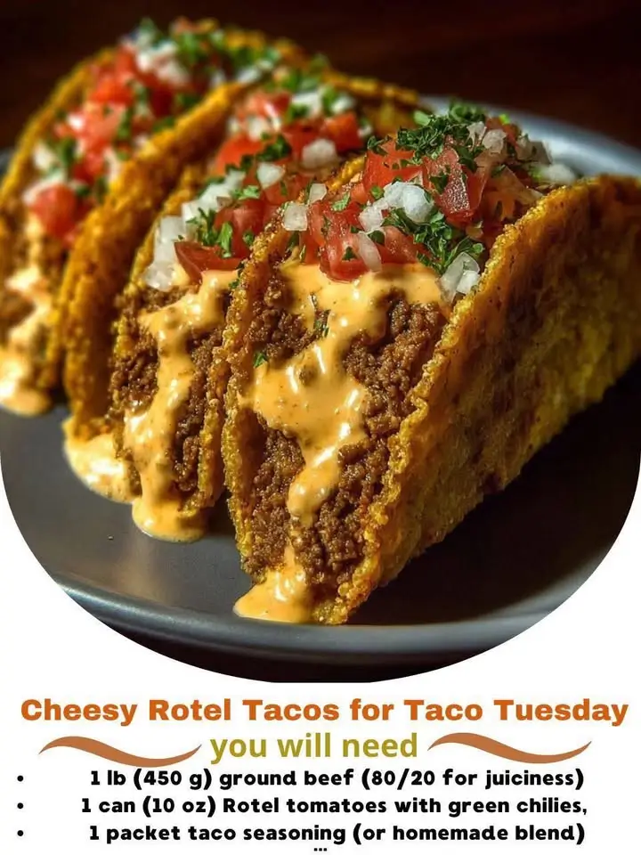 Cheesy Rotel Tacos for Taco Tuesday