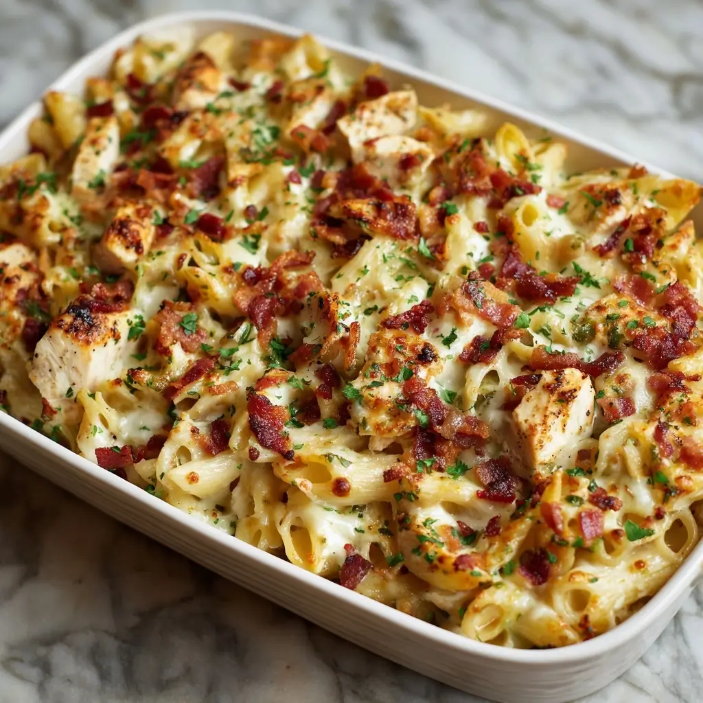 Chicken Bacon Ranch Pasta Bake