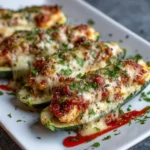 Chicken Parmesan Stuffed Zucchini Boats