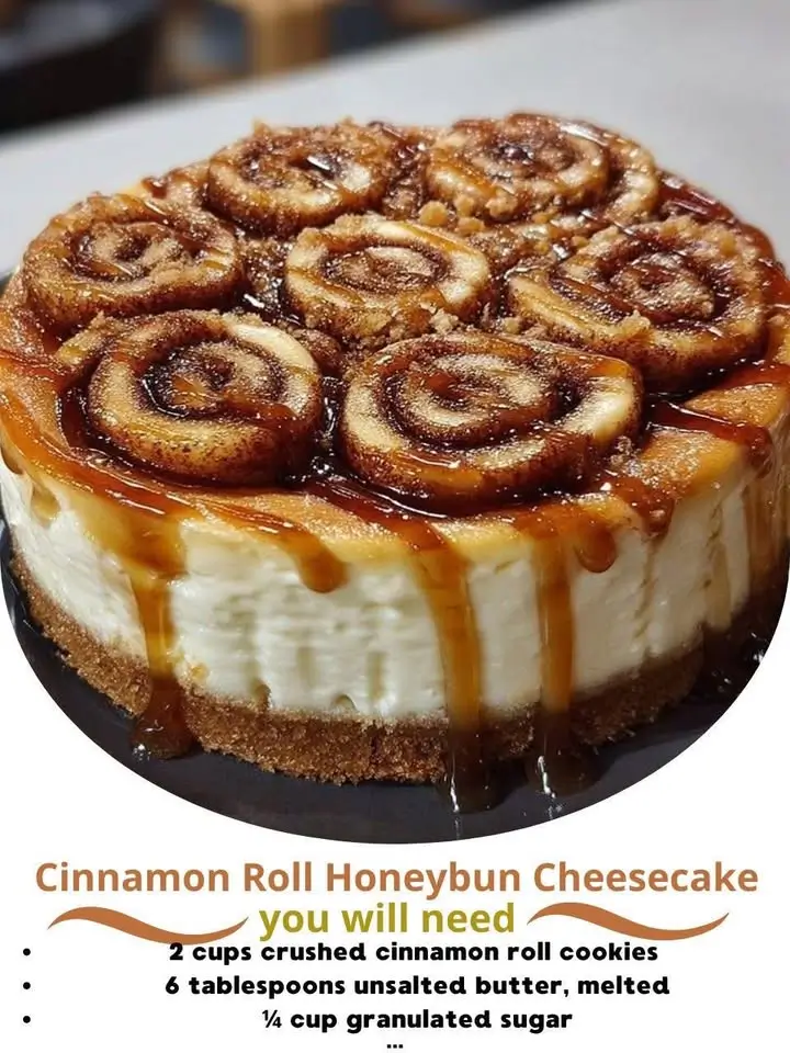 Cinnamon Roll Honeybun Cheesecake