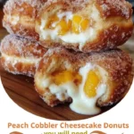 Classic Peach Cobbler Cheesecake Donuts