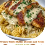 Creamy Garlic Butter Chicken and Rotini in Parmesan Sauce