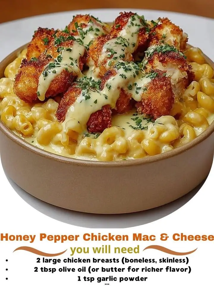 Creamy Honey Pepper Chicken Mac and Cheese
