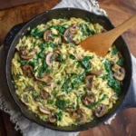 Creamy Mushroom & Spinach Orzo