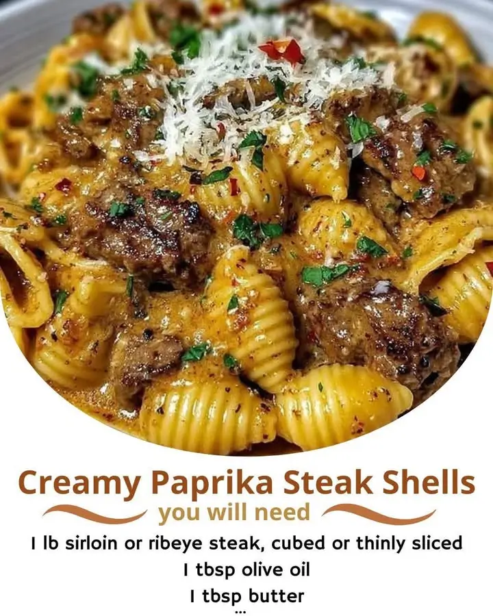 Creamy Paprika Steak Shells