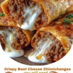 Crispy Beef Cheese Chimichangas